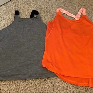 Nike Gray and Orange Tank Tops for Women